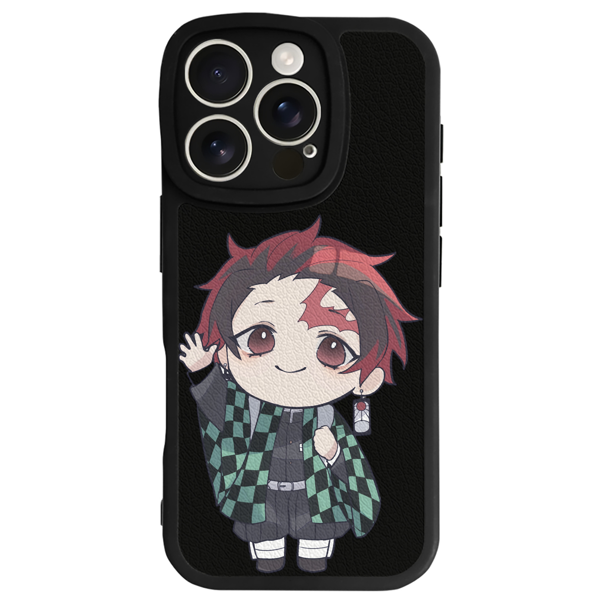 （画像用） 鬼滅の刃 竈門 炭治郎／かまど たんじろう Kamado Tanjirou 【iPhone 16シリーズ対応】シリコンスマホケース（レザー調） 材質：シリコン